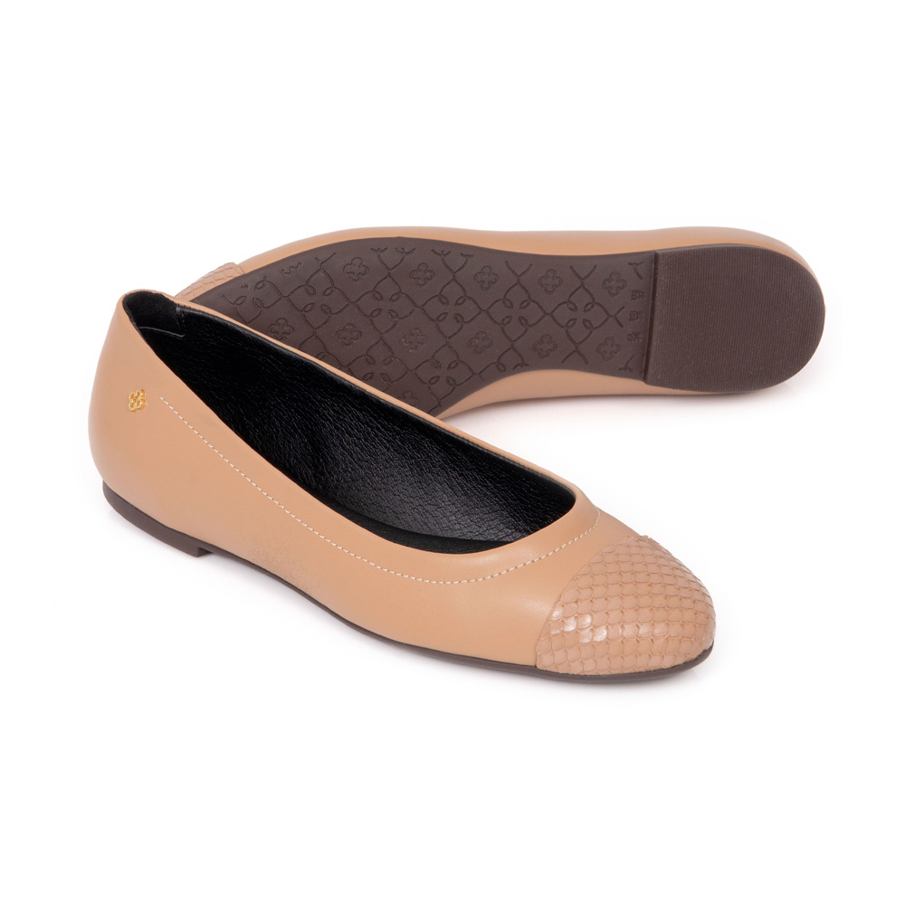 SAPATILHA BEGE BICO REDONDO PITONE image number 3