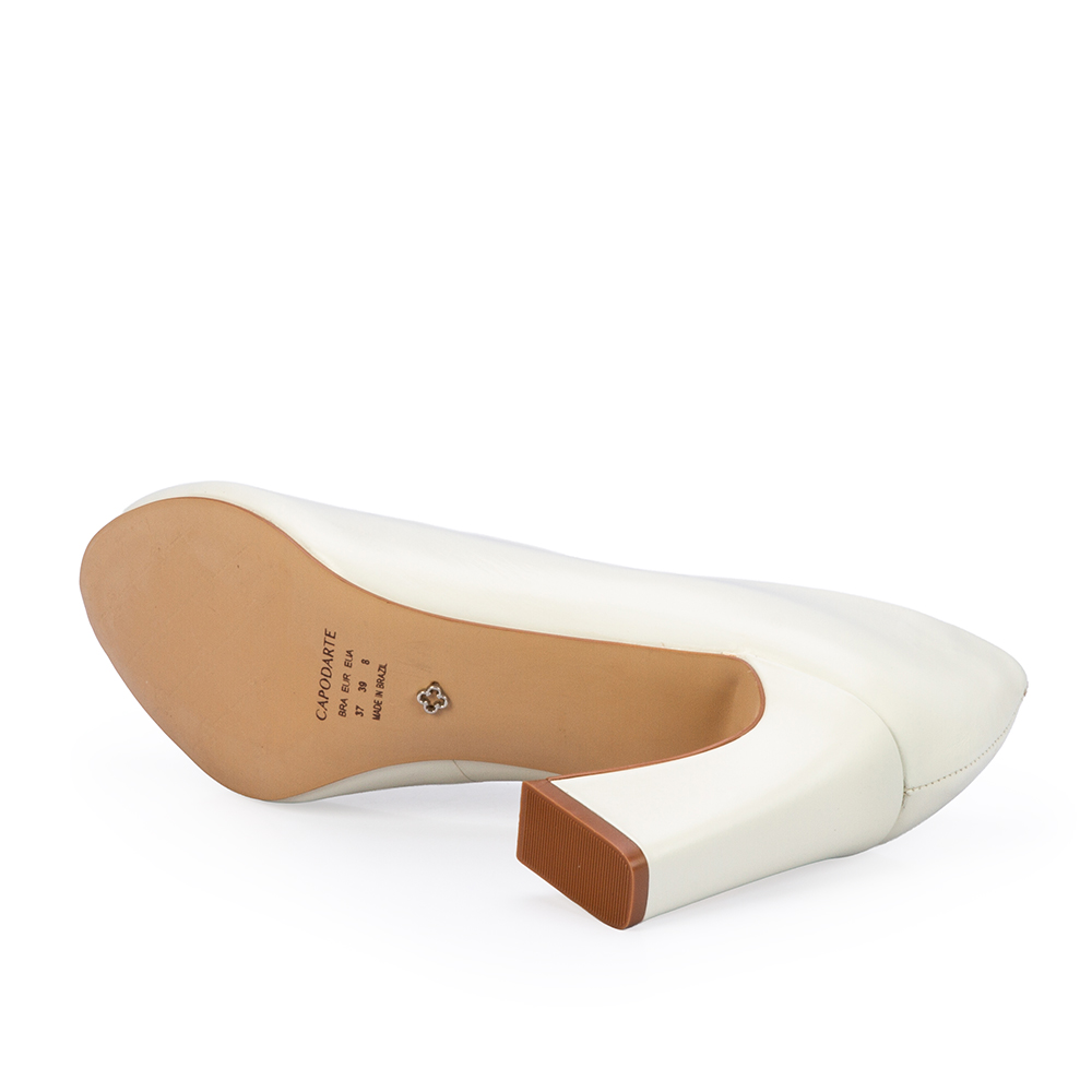 PEEP TOE BRANCO DUNA DE COURO SALTO ALTO image number 3