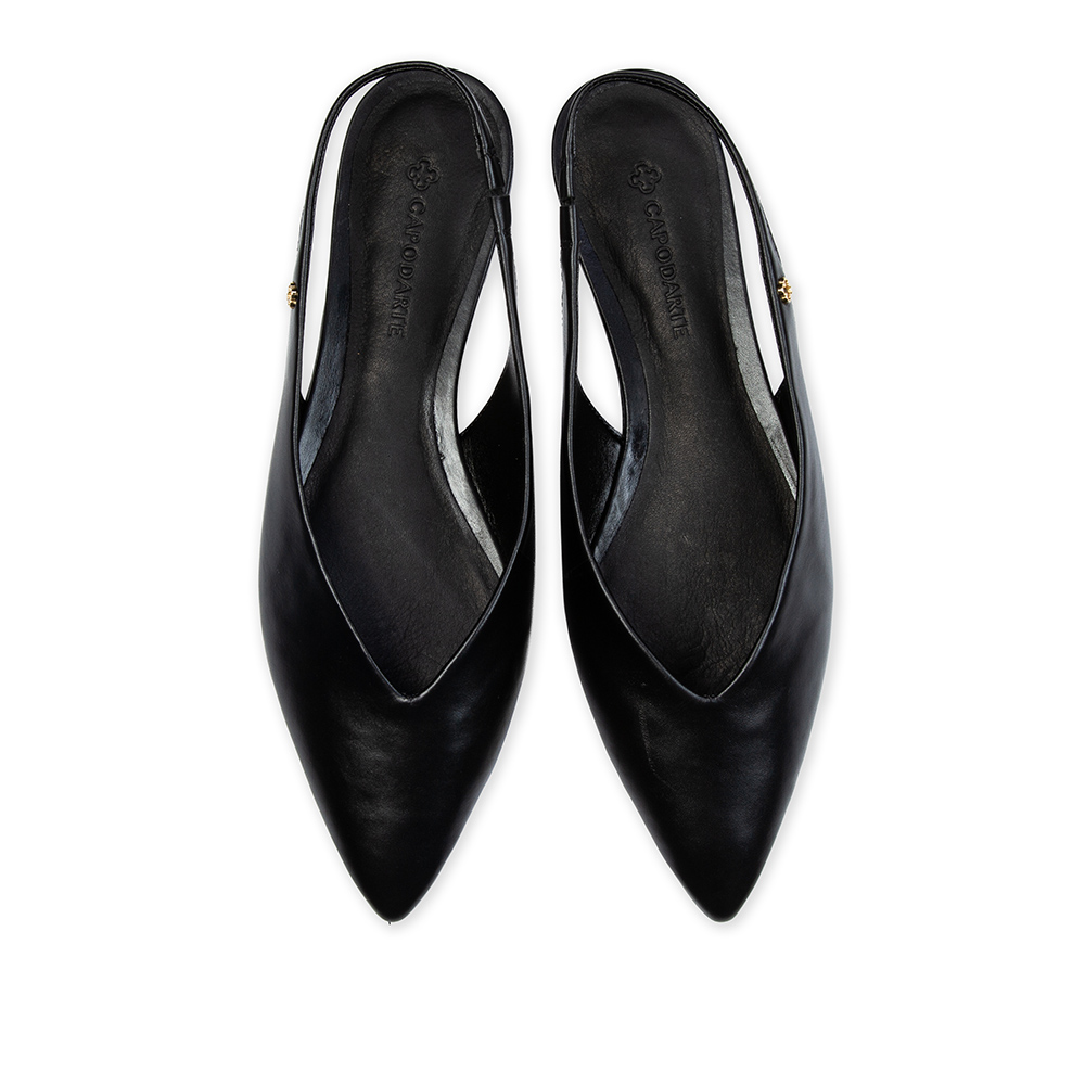 SAPATILHA SLINGBACK PRETA DE COURO image number 4