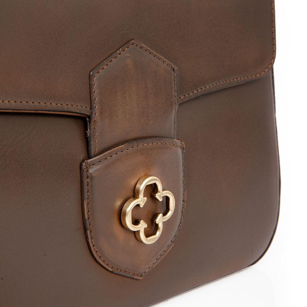 BOLSA DE COURO MARROM SHOULDER BAG image number 2