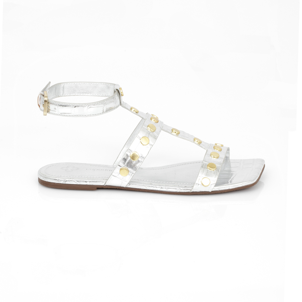 SANDÁLIA RASTEIRA PRATEADA BICO QUADRADO image number 0