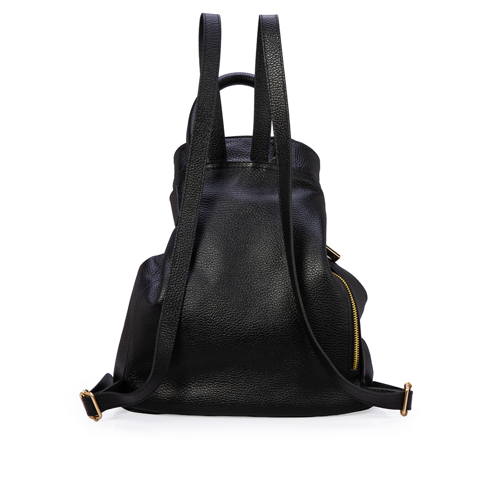 MOCHILA FEMININA BUCKET PRETA DE COURO image number 2