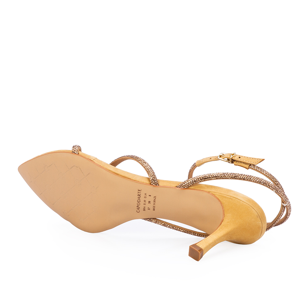 SAND&Aacute;LIA SALTO M&Eacute;DIO BEGE SAVANA DE COURO HOTFIX image number 3