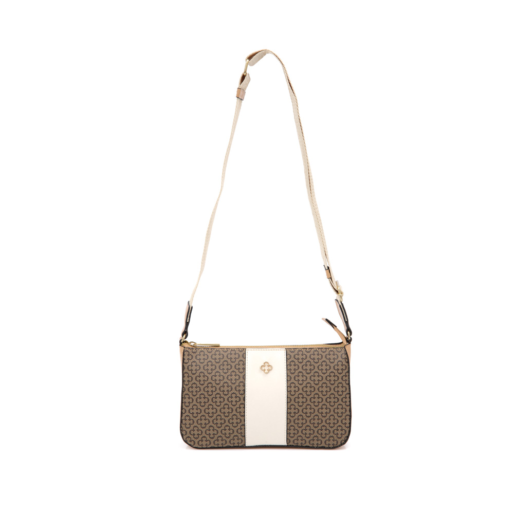 BOLSA PEQUENA BEGE RÁFIA MONOGRAMA SHOULDER BAG image number 3