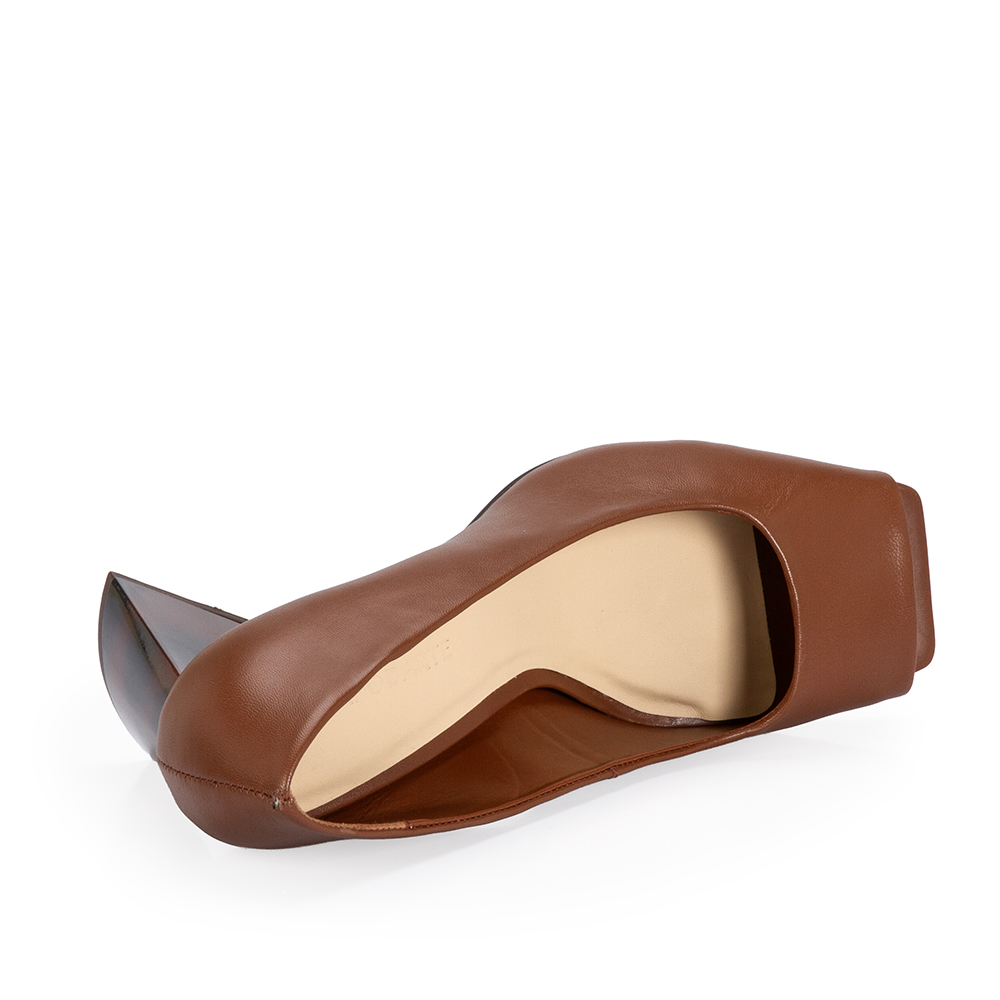 PEEP TOE MARROM DE COURO SALTO ALTO TORTOISE image number 4