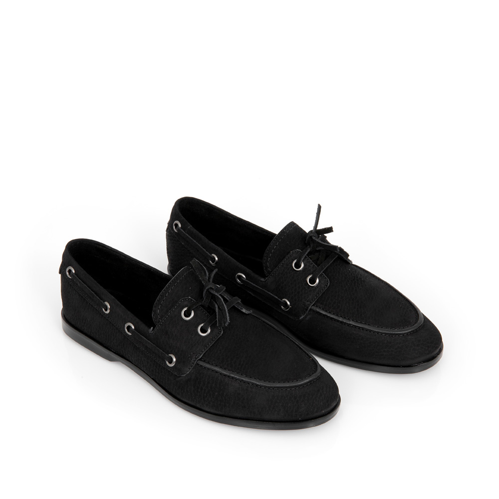 LOAFER MOCASSIM PRETO DE COURO NOBUCK image number 1