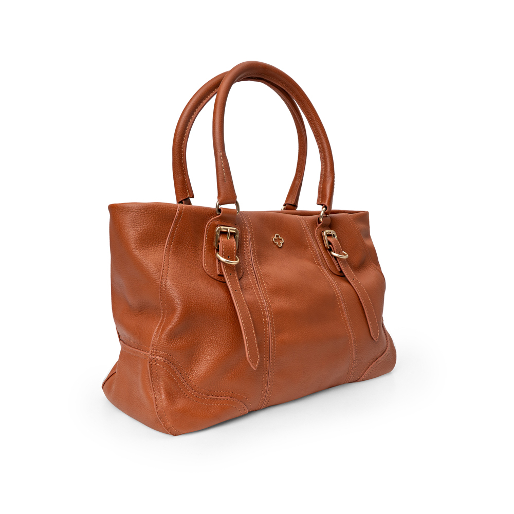 BOLSA GRANDE SHOPPER CARAMELO DE COURO image number 3