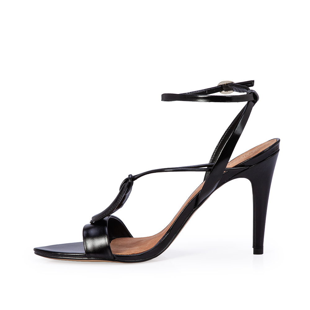 SAND&Aacute;LIA SALTO ALTO PRETA DE COURO image number 2