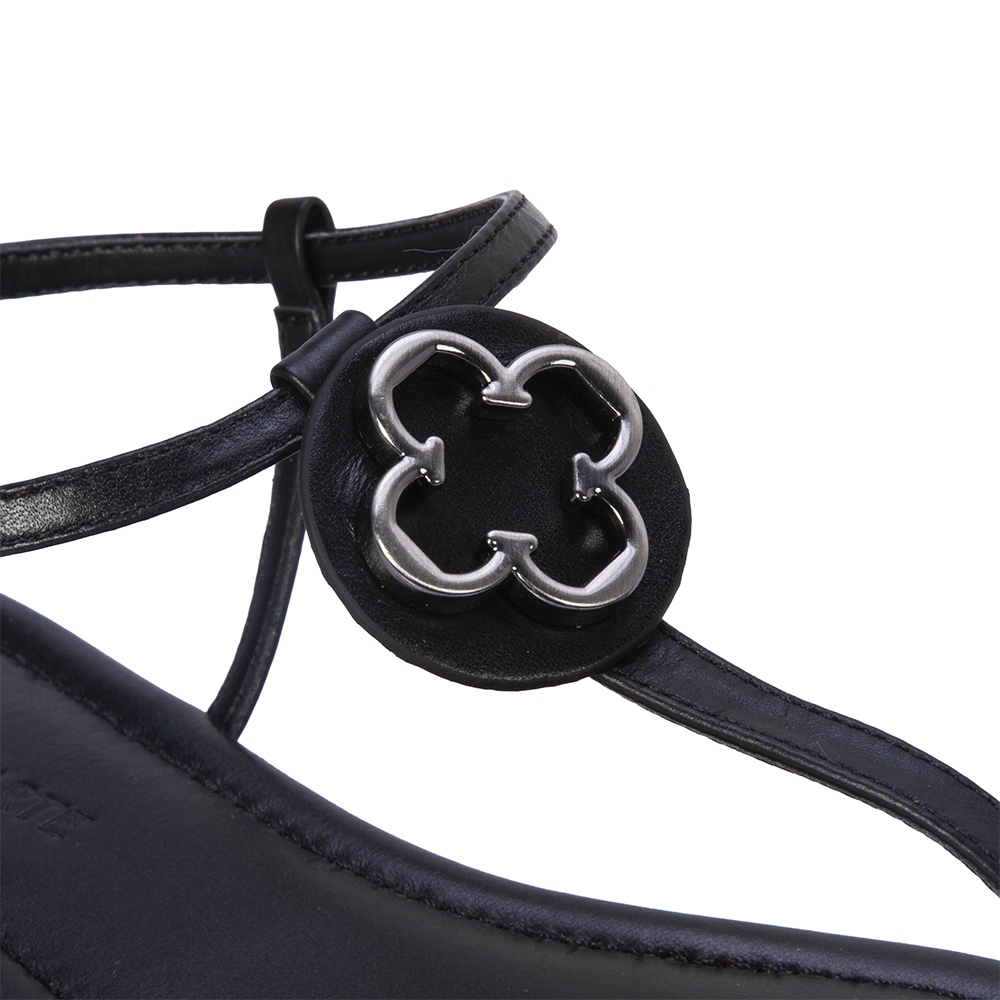 SAND&Aacute;LIA RASTEIRA PRETA DE COURO image number 2