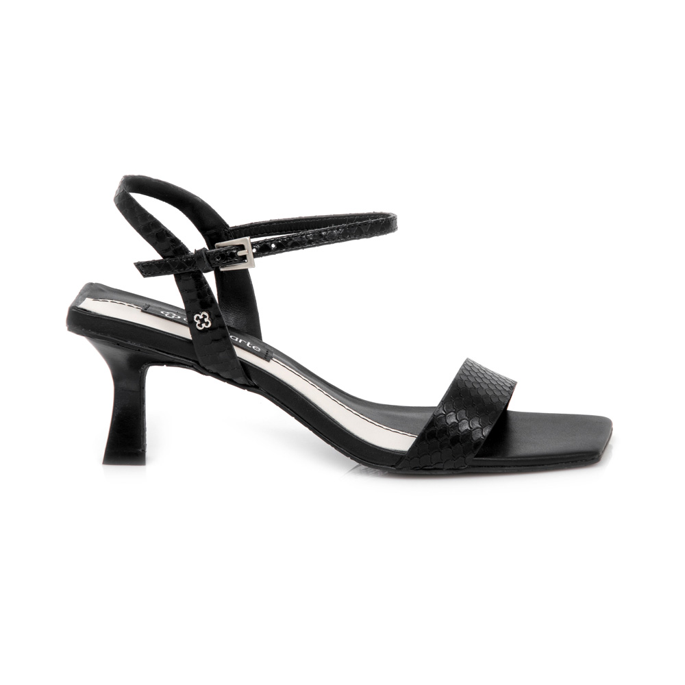 SANDÁLIA PRETA BICO QUADRADO COURO PITONE image number 0