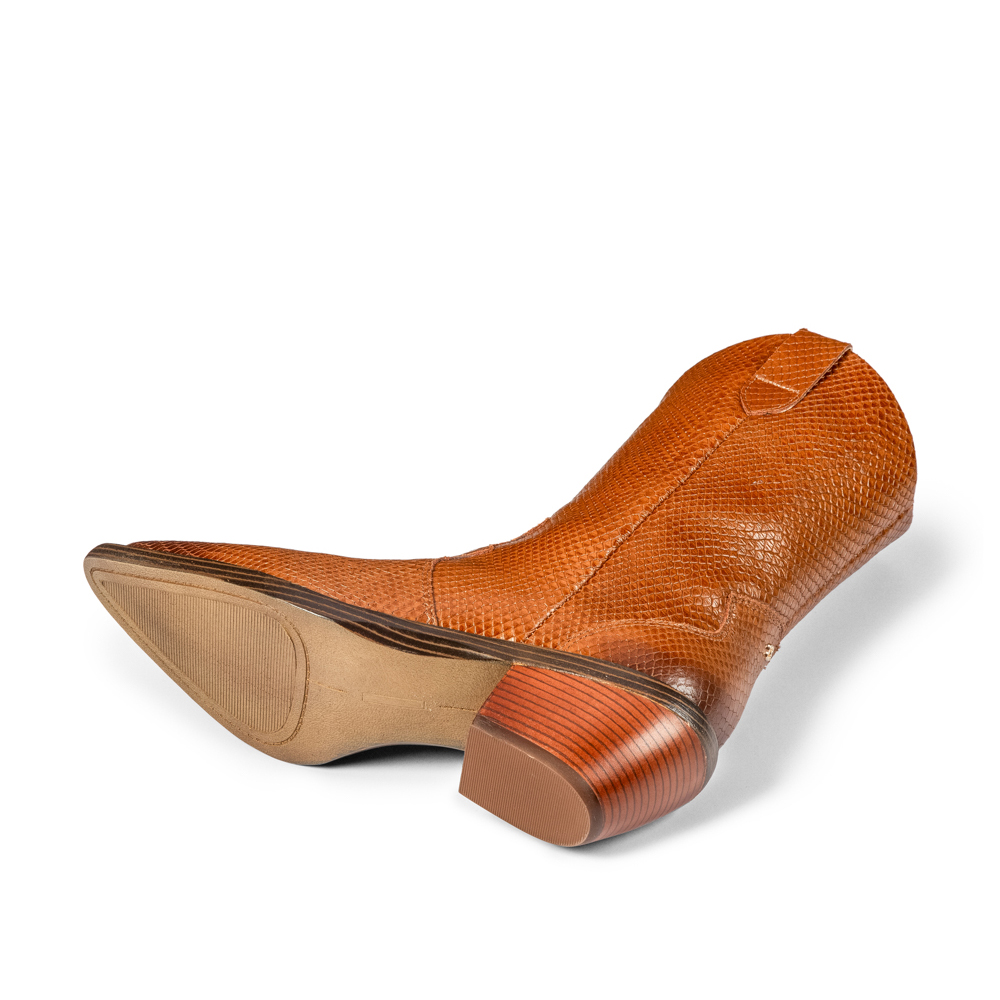 BOTA WESTERN DE COURO SERPENTE CARAMELO image number 4