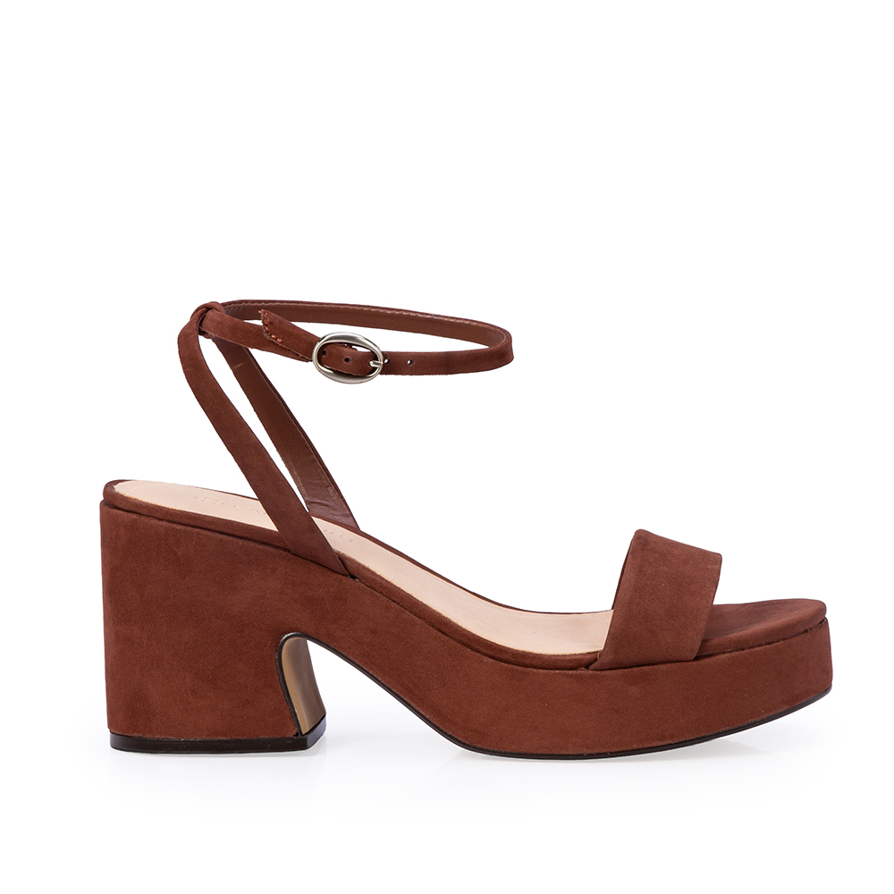 SAND&Aacute;LIA MEIA PATA MARROM &Eacute;BANO DE COURO NOBUCK image number 0