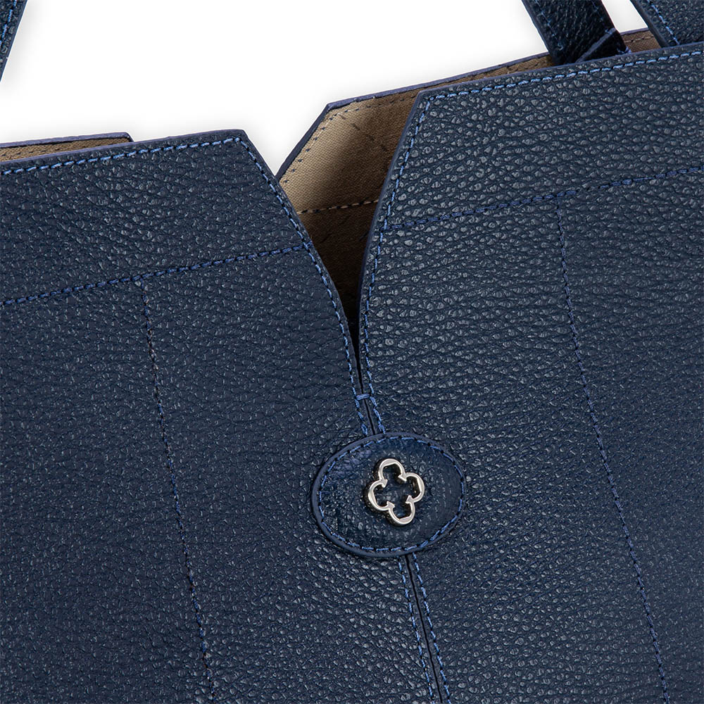 BOLSA GRANDE SHOPPER DE COURO AZUL MARINHO image number 2