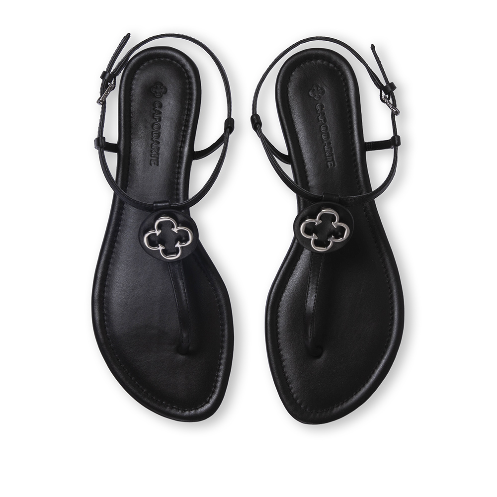 SAND&Aacute;LIA RASTEIRA PRETA DE COURO image number 4