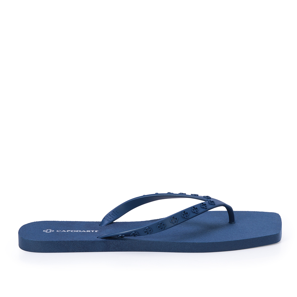 CHINELO DE DEDO BICO QUADRADO AZUL TIRAS MONOGRAMA image number 0