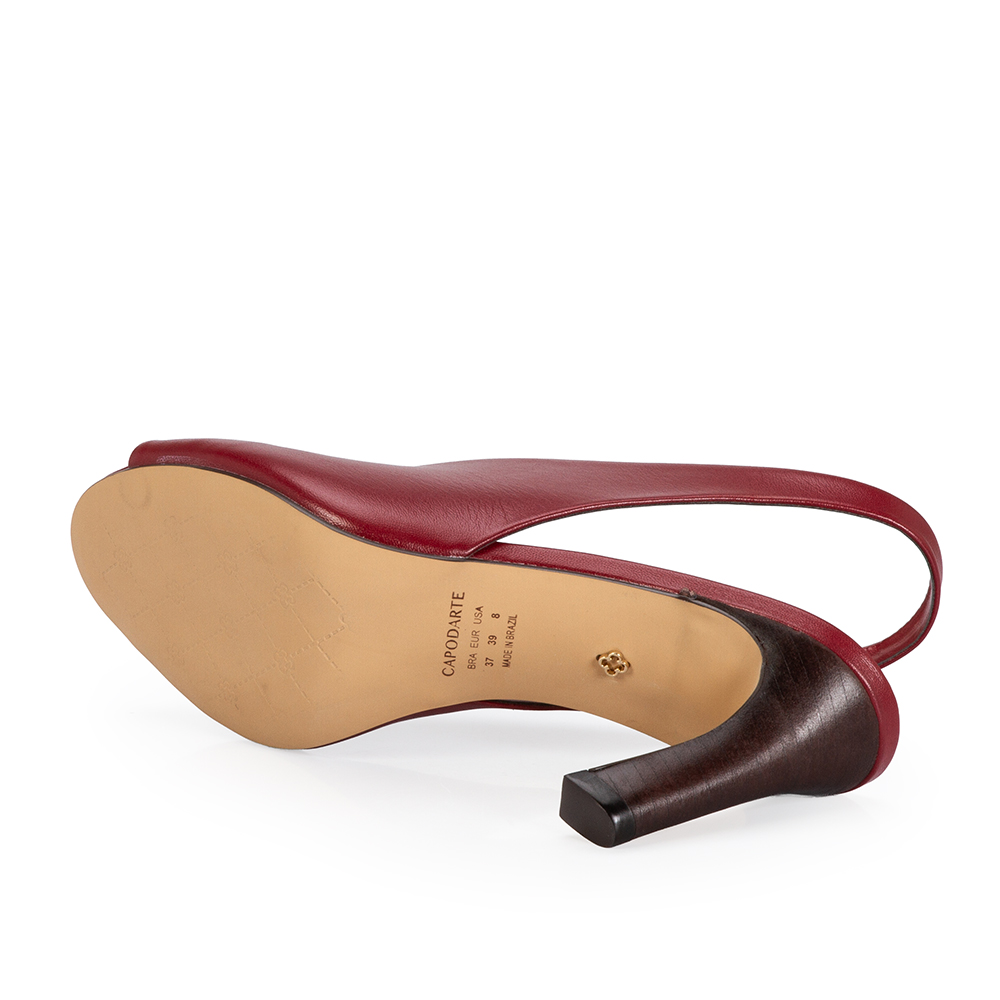 SAND&Aacute;LIA SLINGBACK VERMELHA COURO SALTO ALTO image number 3