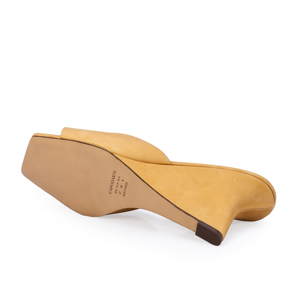 MULE SALTO ANABELA BEGE SAVANA COURO NOBUCK image number 3