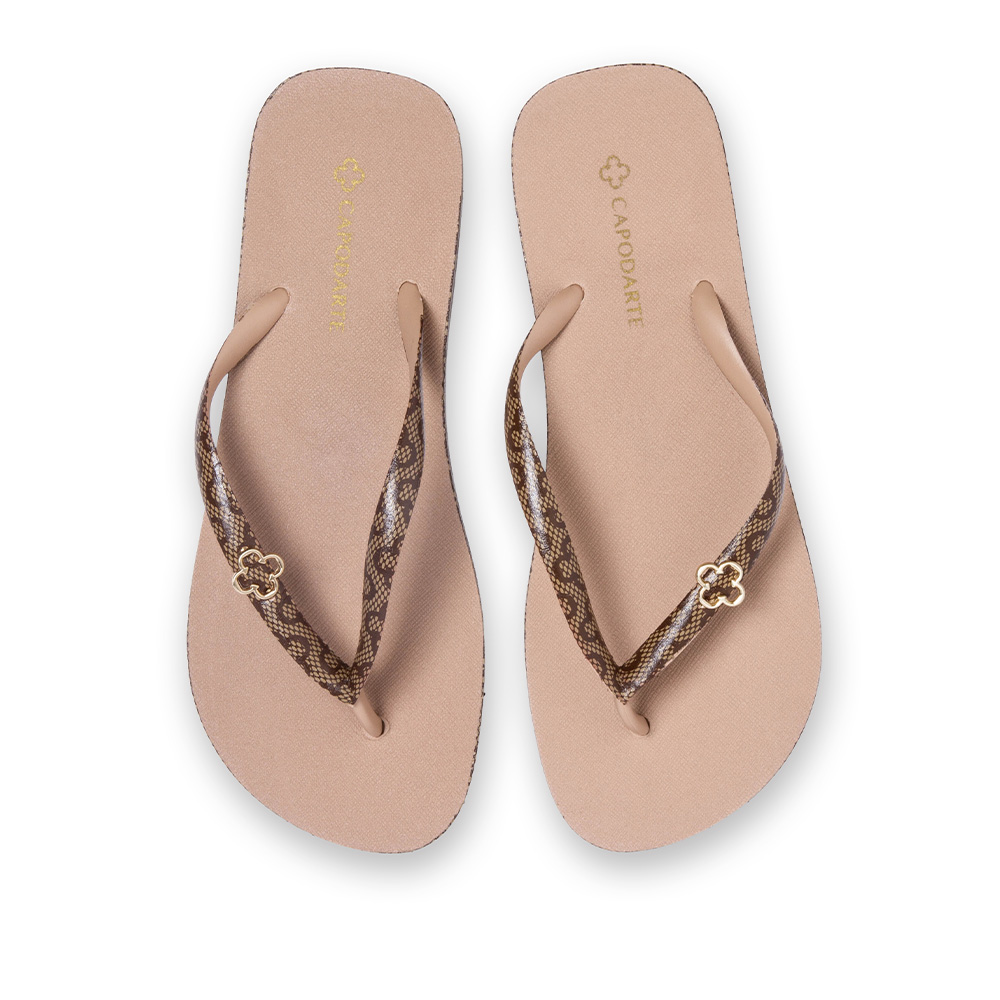 CHINELO DE DEDO NUDE SEDA COM TIRAS MONOGRAMA image number 4