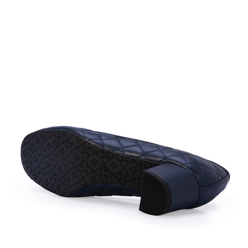 SCARPIN SALTO BAIXO MARINHO AZZURRO DE COURO MATELASS&Ecirc; image number 3