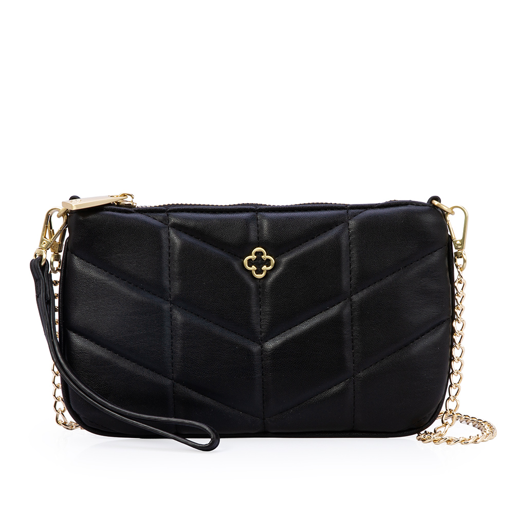 BOLSA PEQUENA AL&Ccedil;A CORRENTE PRETO MATELASS&Ecirc; image number 0