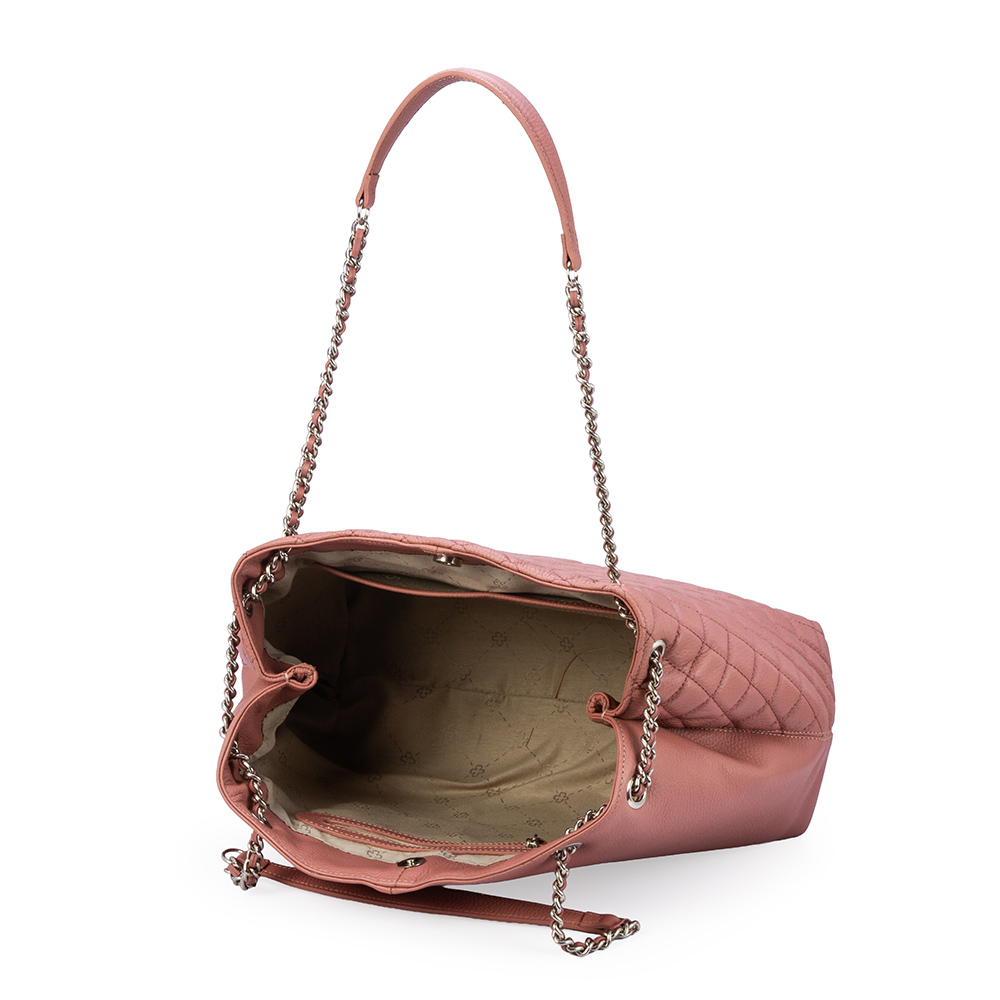 BOLSA ROSA MALVA DE COURO MATELASSÊ HOBO image number 4