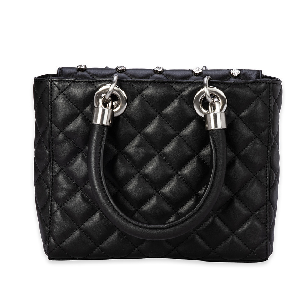 BOLSA PEQUENA PRETA DE COURO TOTE image number 2