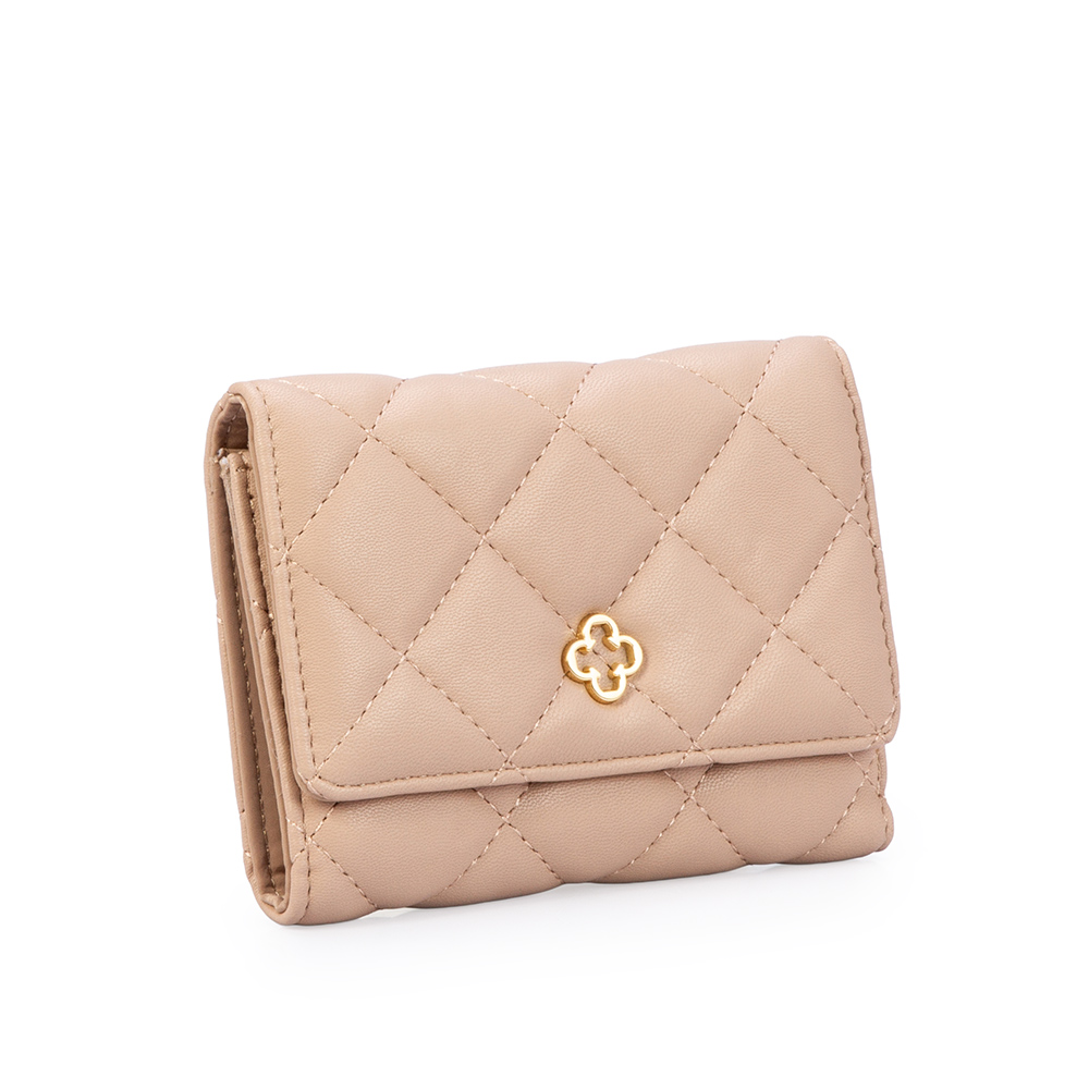 CARTEIRA PEQUENA NUDE SEDA MATELASS&Ecirc; image number 1