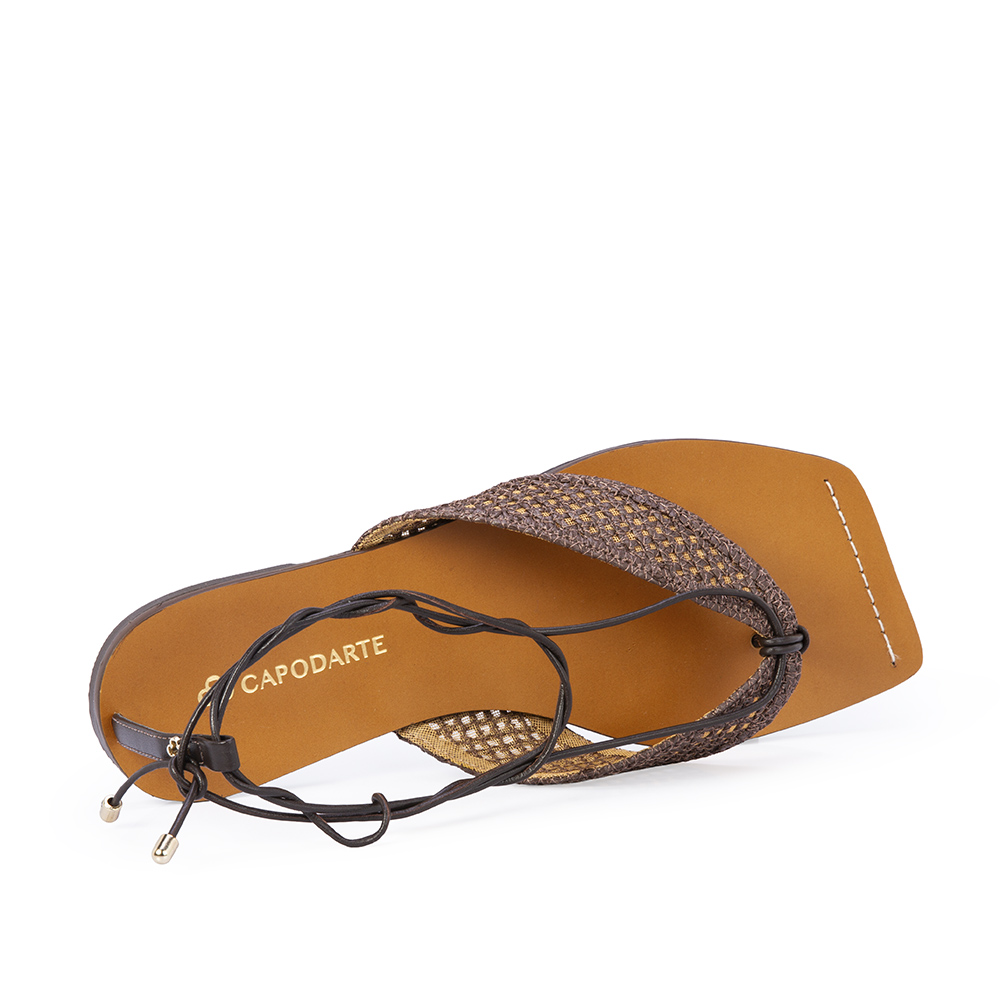 SANDÁLIA RASTEIRA MARROM TOBACCO DE COURO TRAMADA image number 2