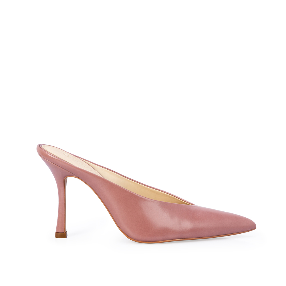 MULE SALTO ALTO ROSA MALVA DE COURO image number 0