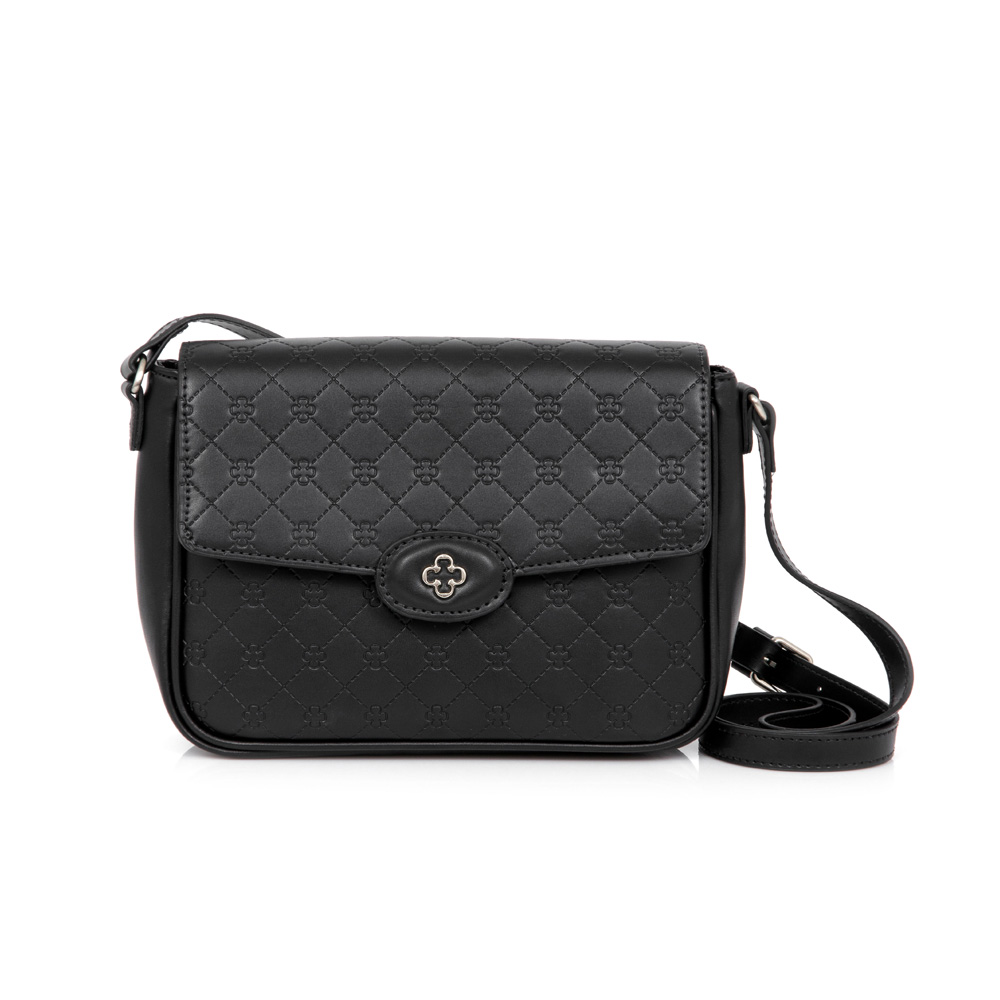 BOLSA PEQUENA TIRACOLO PRETA MONOGRAMA image number 1