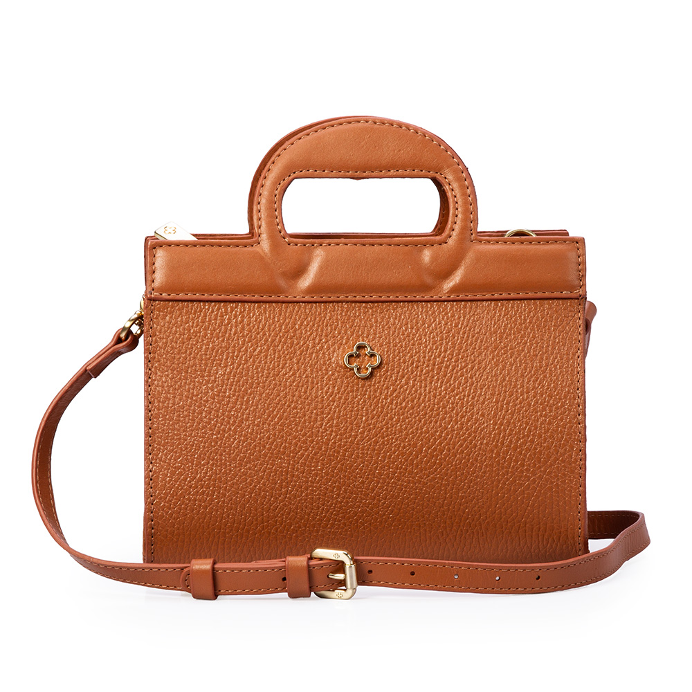 BOLSA PEQUENA TIRACOLO CARAMELO DE COURO TOTE image number 0