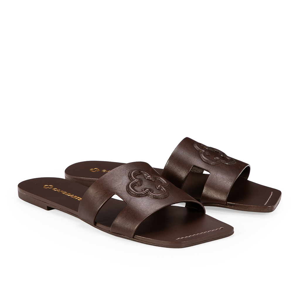 CHINELO BICO QUADRADO COURO CACAO image number 2