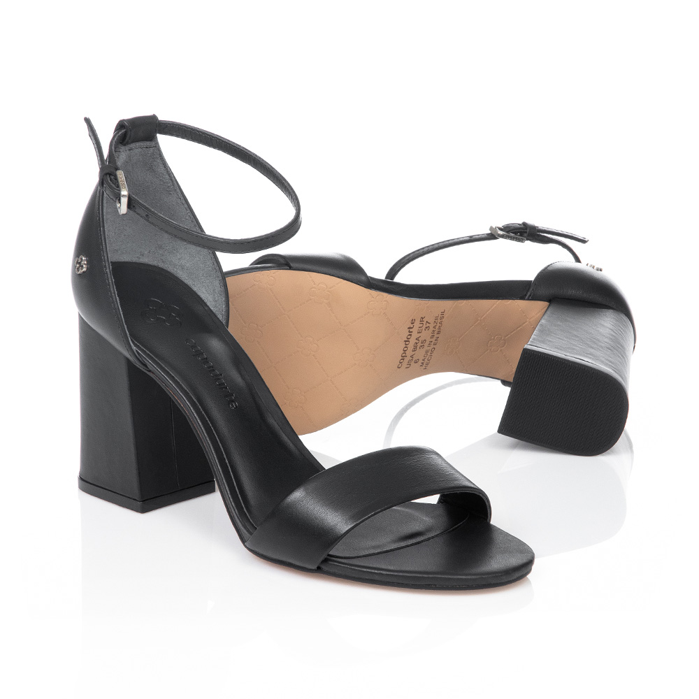 SAND&Aacute;LIA PRETA SALTO ALTO DE COURO image number 3