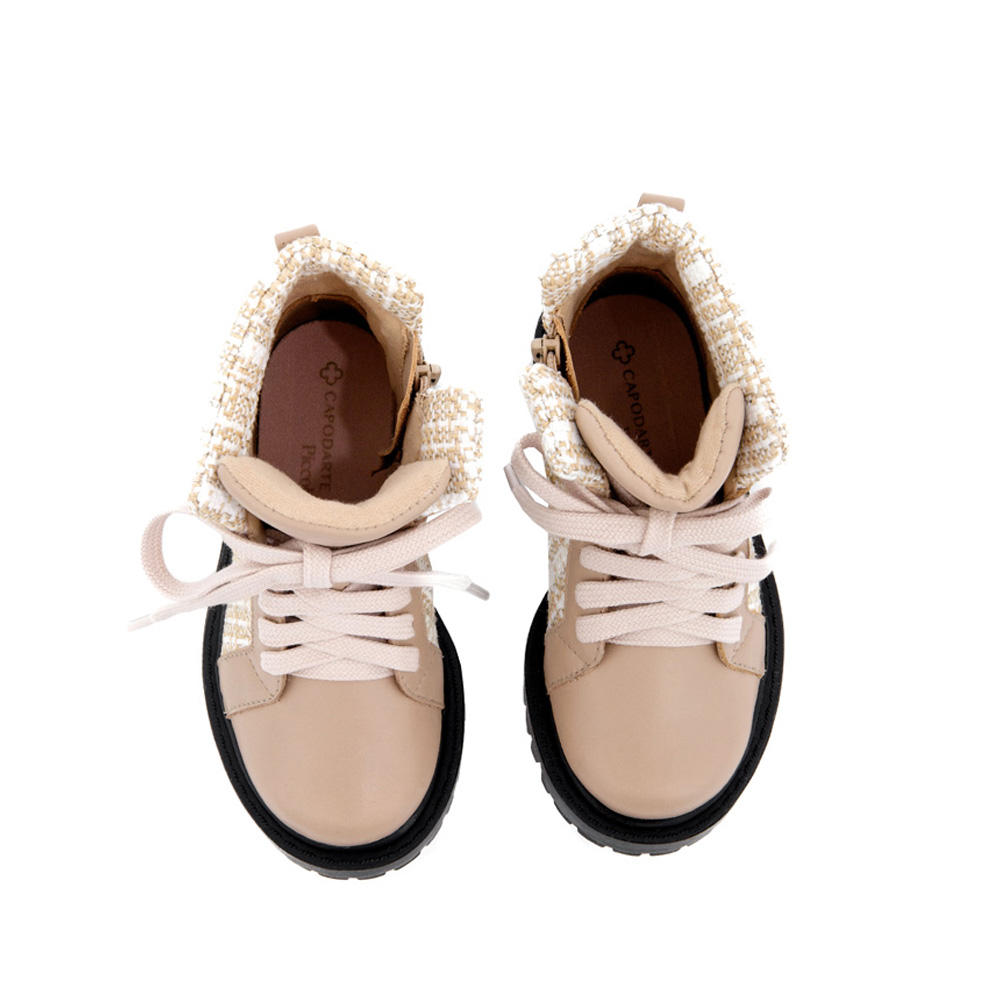 BOTA INFANTIL DE COURO NUDE SEDA TWEED TRATORADA image number 4