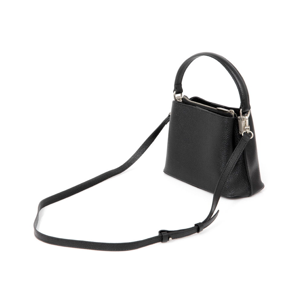 BOLSA PEQUENA PRETA DE COURO TOTE image number 2