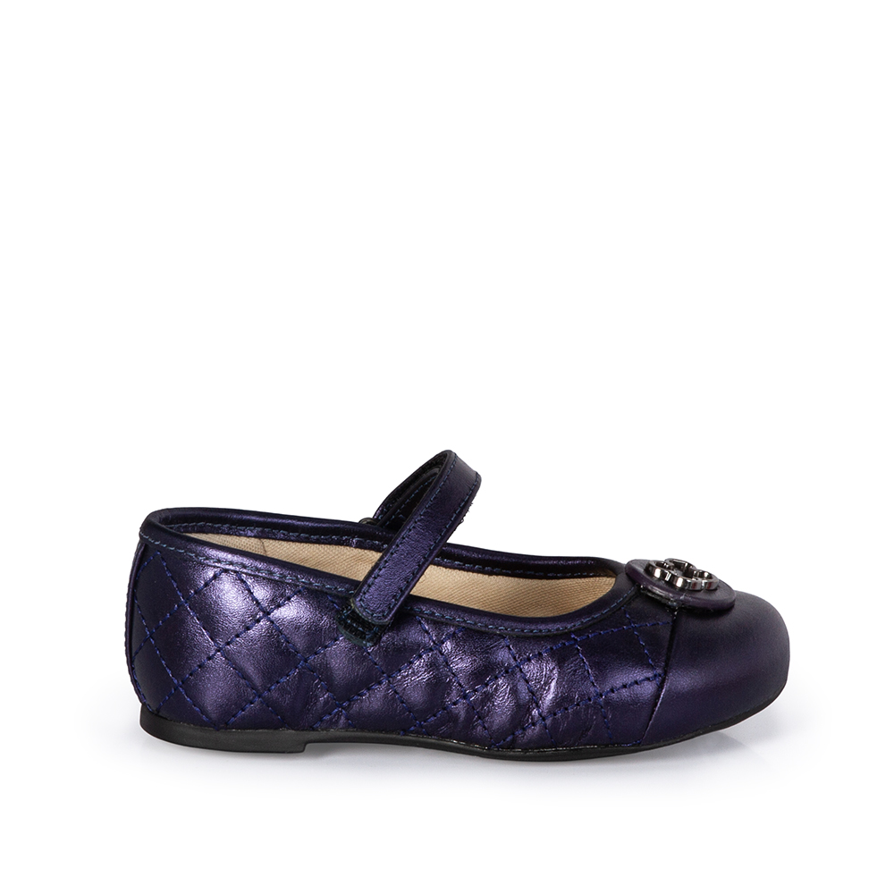 SAPATILHA BEB&Ecirc; MARINHO MATELASS&Ecirc; DE COURO COM VELCRO CATHERINE image number 0