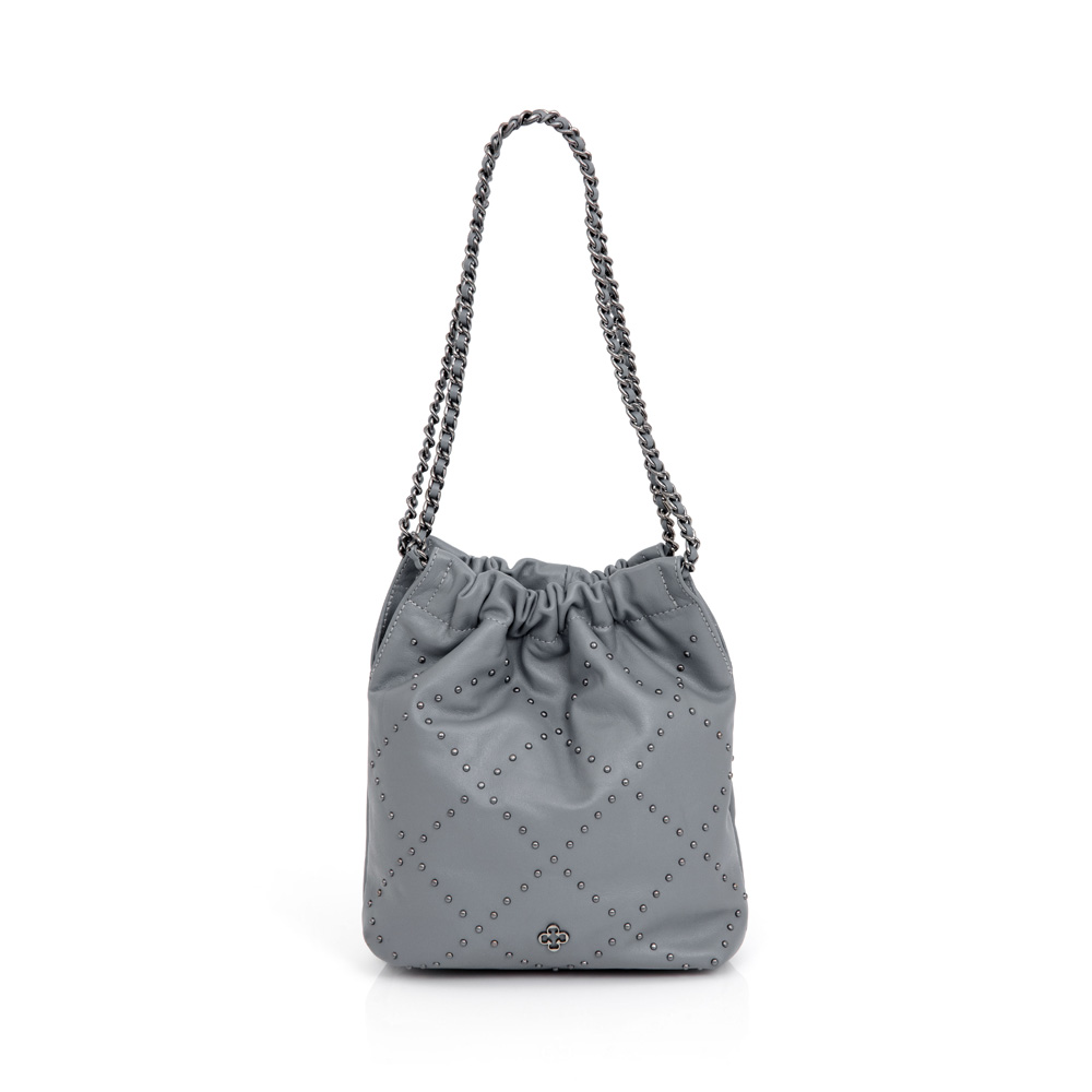 BOLSA DE COURO AZUL ÍNDIGO HOBO ALÇA CORRENTE image number 0