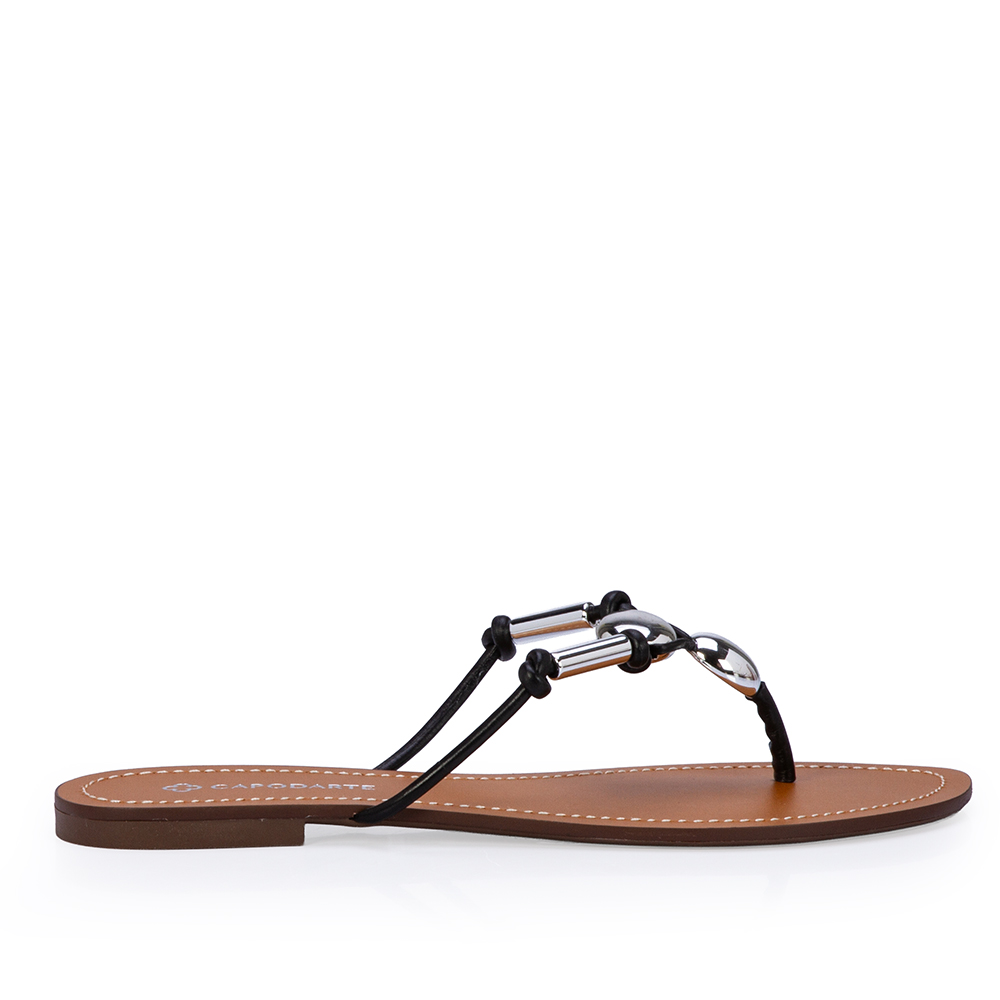 CHINELO RASTEIRO PRETO DE COURO image number 0