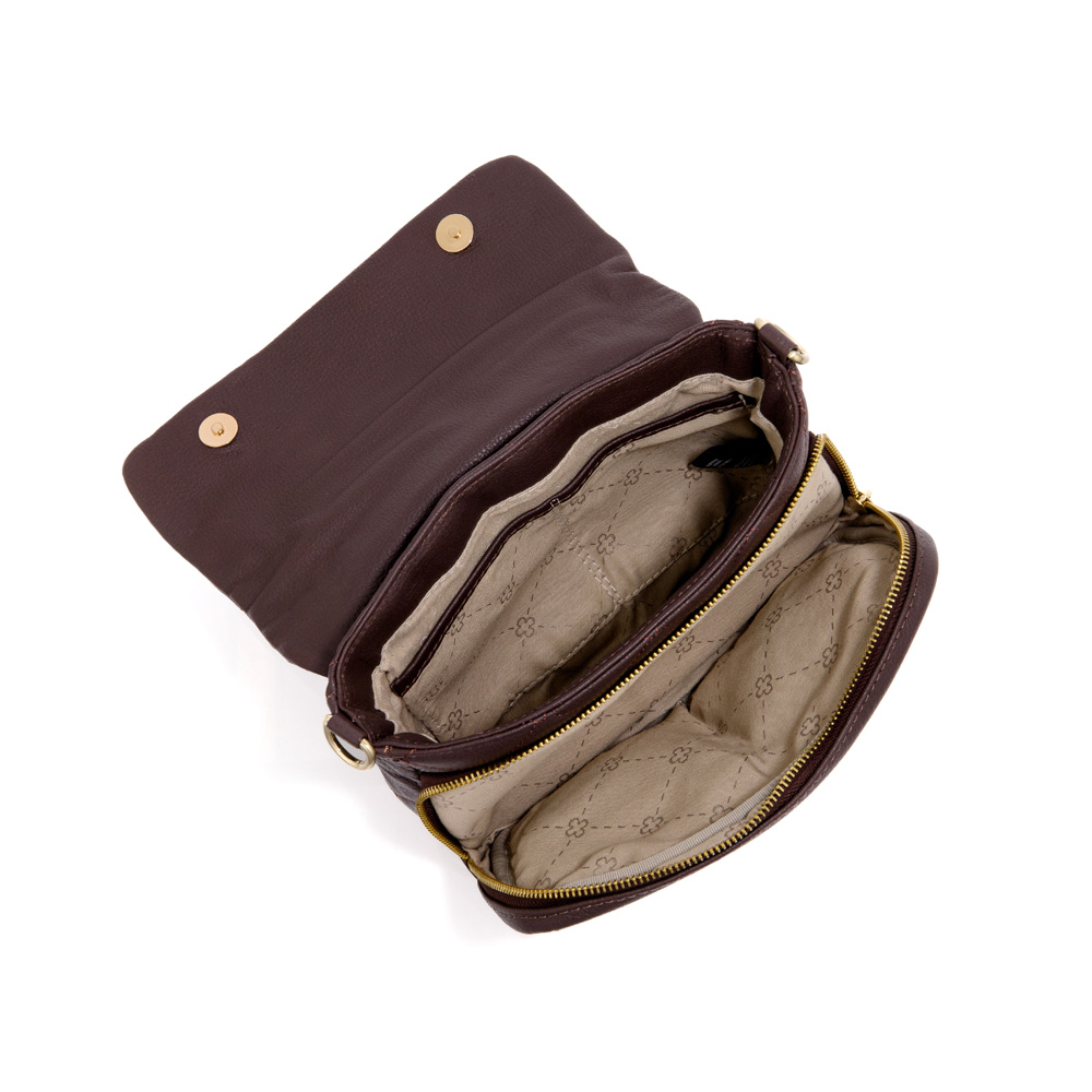 BOLSA PEQUENA SHOULDER BAG MARROM DE COURO MATELASSÊ image number 4