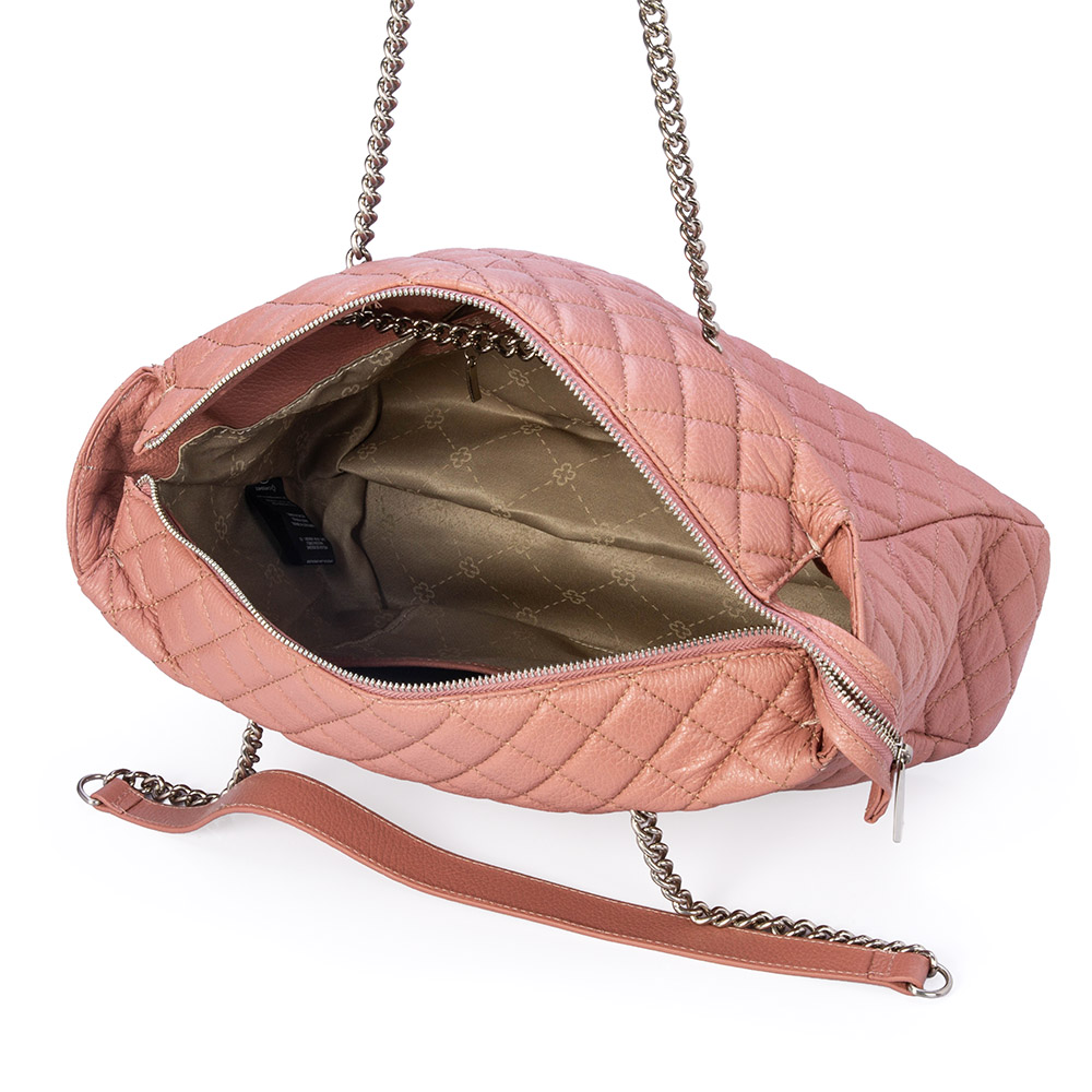 BOLSA ROSA MALVA DE COURO MATELASS&Ecirc; CARINA image number 4