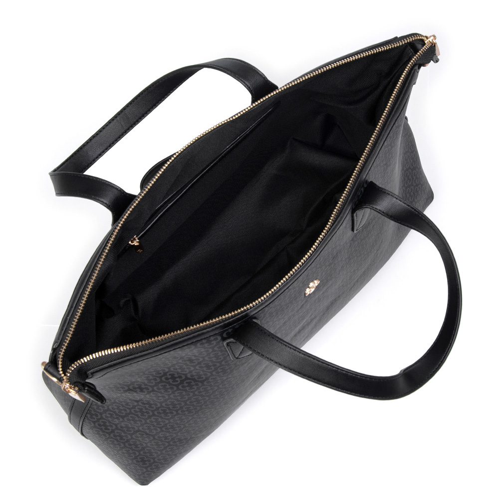 MALA DE M&Atilde;O GRANDE PRETA MONOGRAMA image number 4