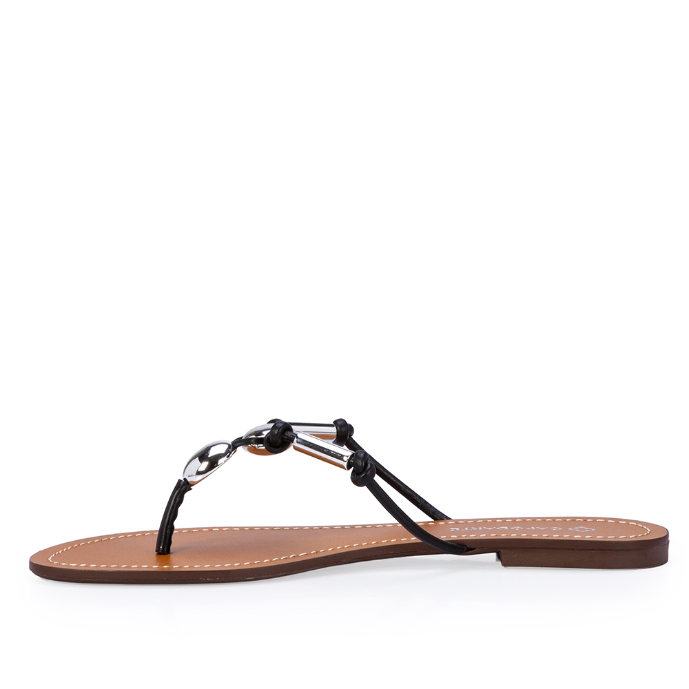 CHINELO RASTEIRO PRETO DE COURO image number 2