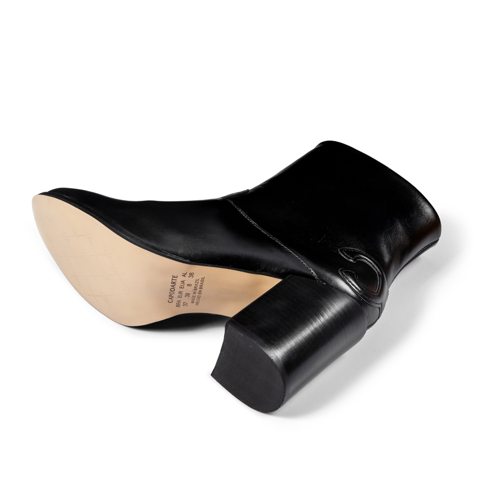 BOTA CANO CURTO PRETA DE COURO image number 4