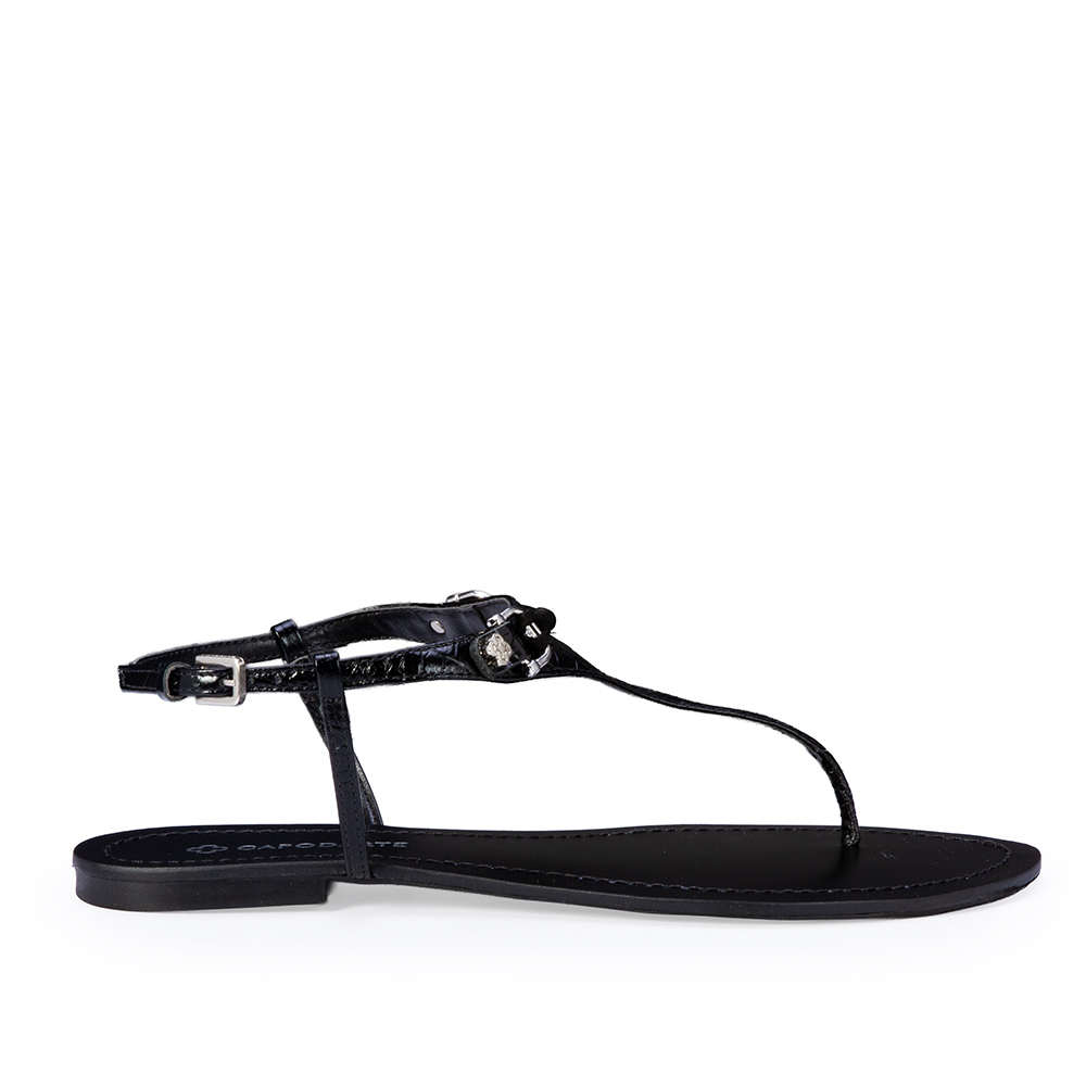 SANDÁLIA RASTEIRA COURO PRETA image number 0