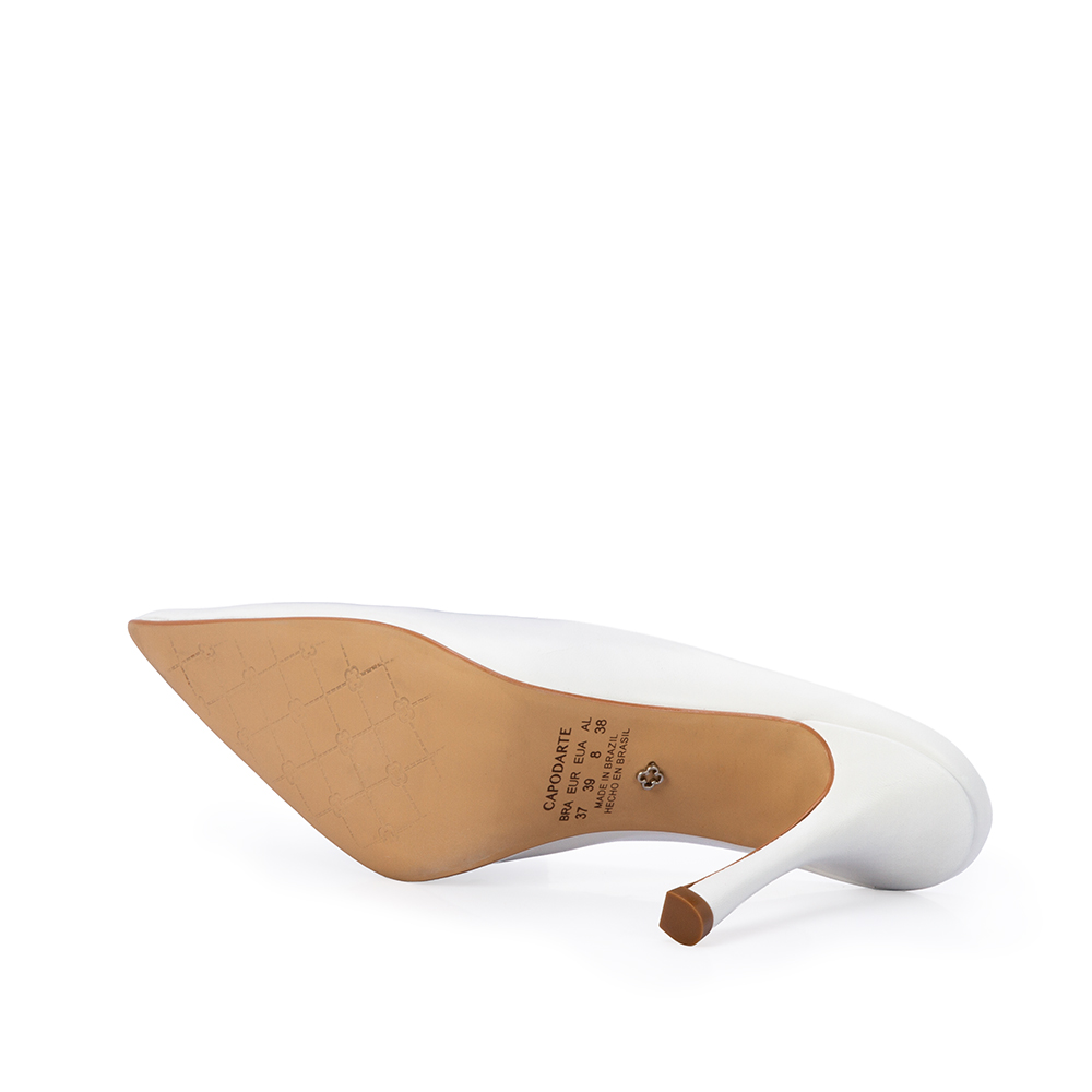 MULE BRANCA SALTO ALTO DE COURO image number 3