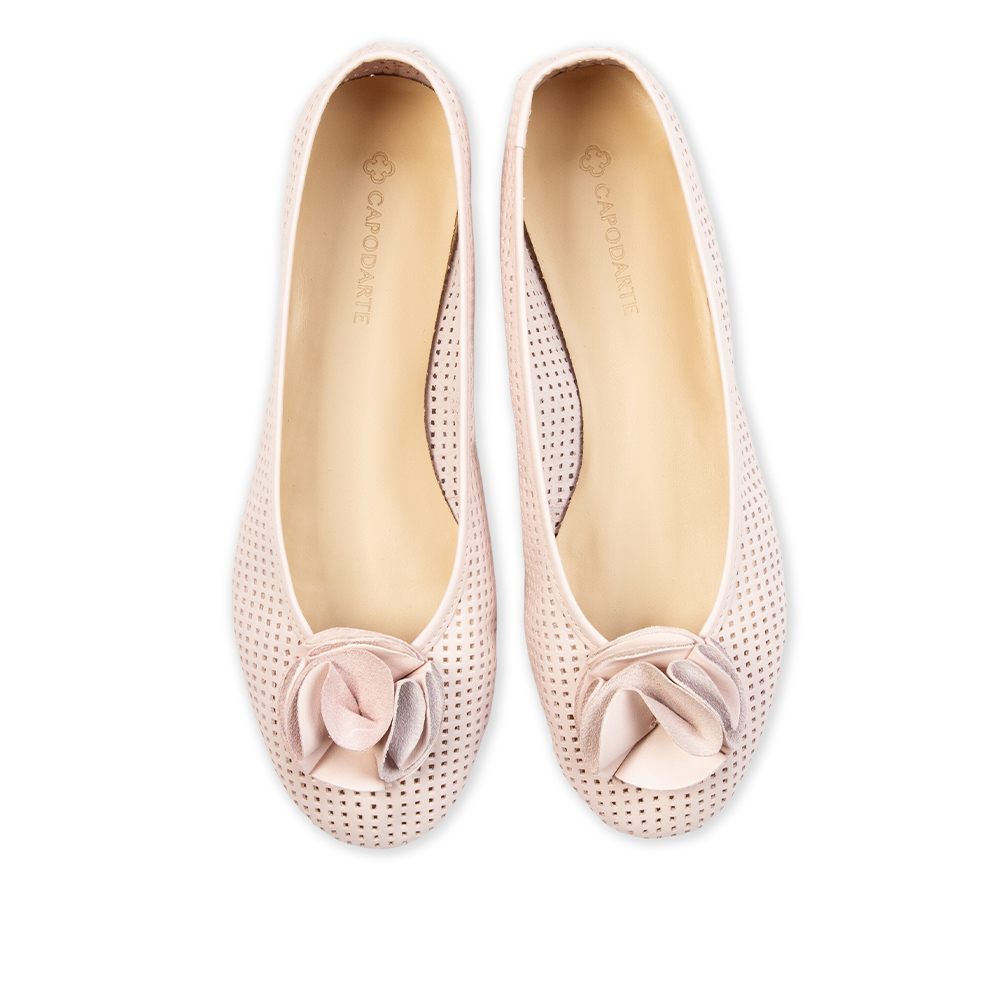 SAPATILHA ROSA PE&Ocirc;NIA DE COURO VAZADO image number 4