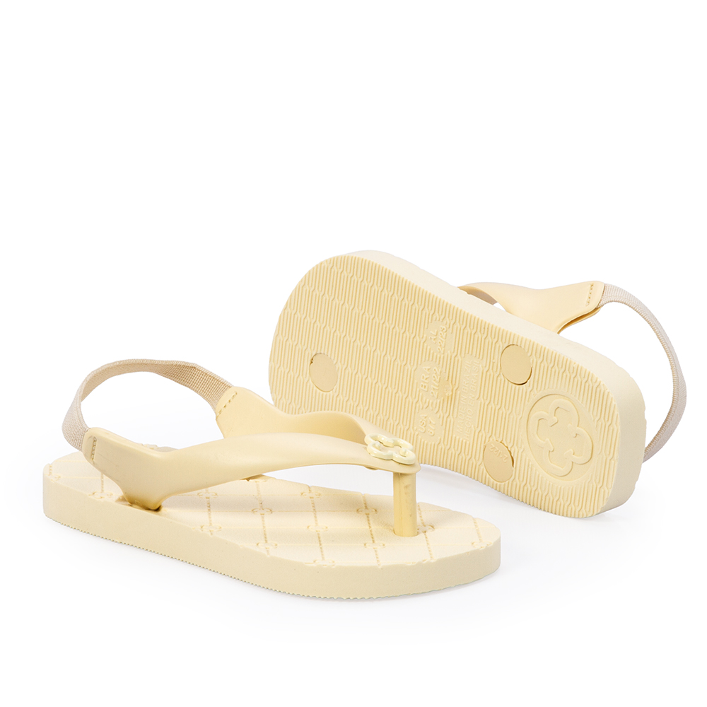 CHINELO DE DEDO BEB&Ecirc; CREME BRULLE MONOGRAMA image number 3