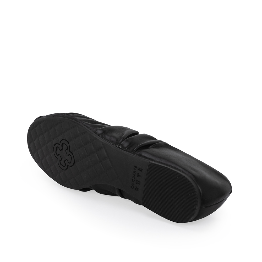 SAPATILHA PRETA COURO FITA CETIM image number 3