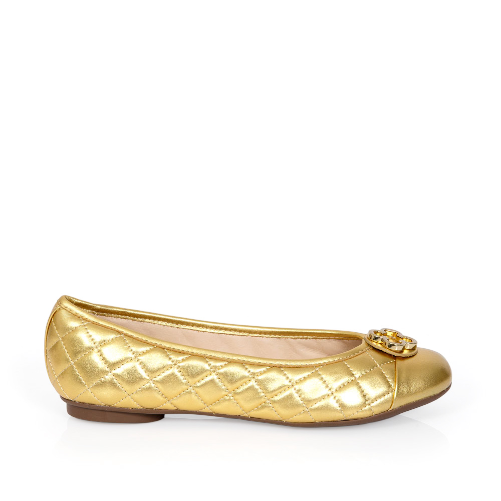 SAPATILHA CATHERINE VINTAGE DOURADA METALIZADA DE COURO MATELASS&Ecirc; image number 0