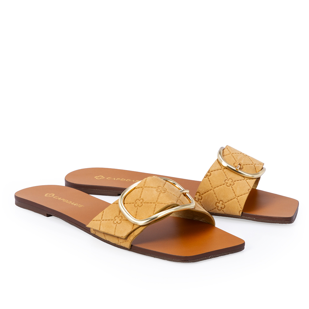 CHINELO RASTEIRO DE COURO NOBUCK BEGE SAVANA MONOGRAMA image number 2